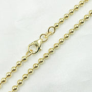 14K Solid Yellow Gold Ball Necklace